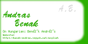 andras benak business card